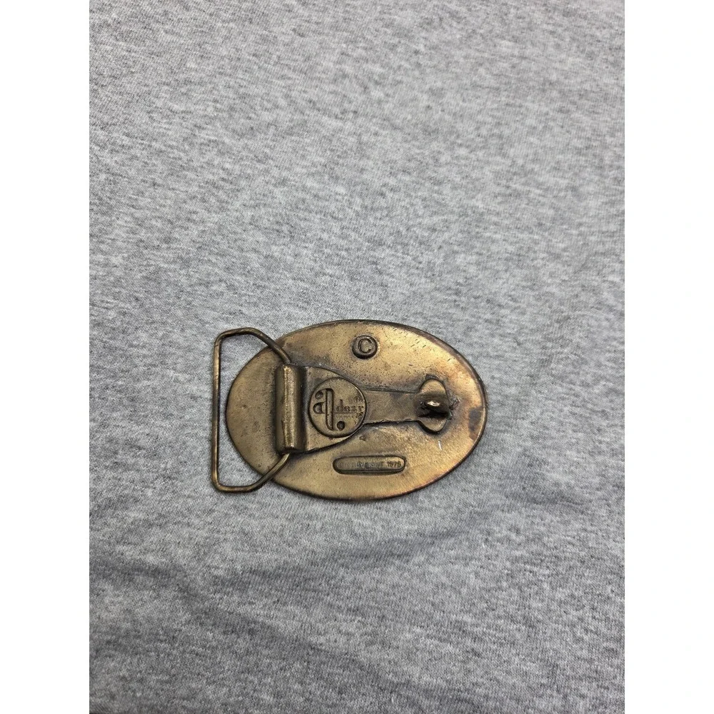 Vintage 1975 A Dezy Colorado Deer Buck Solid Brass Belt Buckle Hunting Western